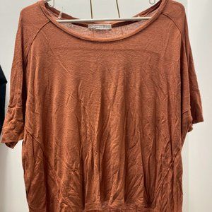 Juniors Burnt Orange Scoop Neck Tee
